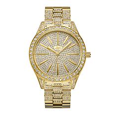 JBW Cristal 18K Gold-Plated Diamond and Crystal Bracelet Watch 