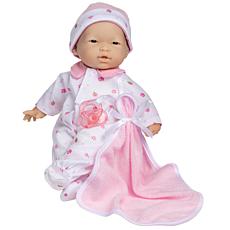 JC Toys La Baby Doll with White and Pink Flower Outfit