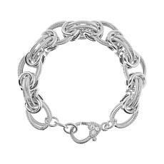Judith Ripka Verona Textured and Polished Link Bracelet