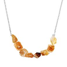 KALIFANO 24" Freeform Gemstone Silvertone Chain Necklace