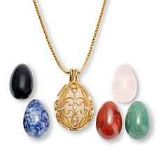 KALIFANO Interchangeable Pear Gem Pendant with Adjustable Bolo Chain