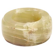 KALIFANO Multicolor Green Onyx Tealight Candle Holder