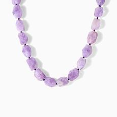 KALIFANO Sterling Silver Amethyst Nugget 22" Necklace