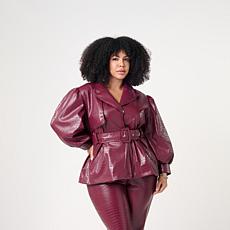 KAP by Kaphill Faux Leather Croc Trench