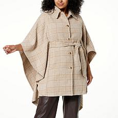 kathy ireland® Fashion 360 Swiss Chateau Faux Wool Belted Poncho