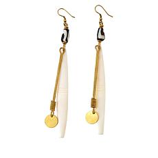 KENDI AMANI Imani Goldtone Elongated Dangle Earrings