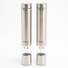 Kitchen HQ 2-pack Slim Magnetic Electric Spice Mills in Gift Boxes