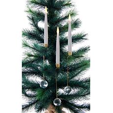 Kurt Adler 10" Flameless Candle w/ Faceted Glass Weight, 10-Piece Set