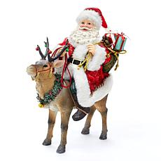 Kurt Adler 11.5" Fabriche™ Santa on Reindeer