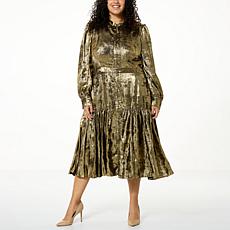 La Joie Button-Front Tiered Midi Dress