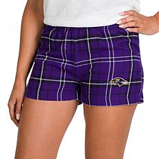 Ladies 100% Cotton Flannel Lounge Shorts with Heat Transfer