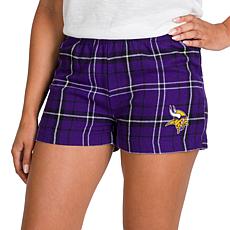 Ladies 100% Cotton Flannel Lounge Shorts with Heat Transfer
