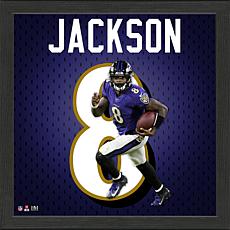 Lamar Jackson Impact Jersey Framed Photo
