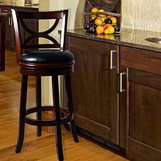 Lavish Home Wooden Swivel Bar Stool with Back