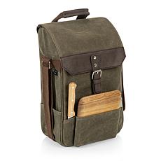 Legacy by Picnic Time 2 Wine & Cheese Bag - Khaki Green with Brown