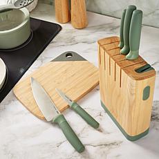 Leo Forest 6pc Stainless Steel Knife Block Set with Sharpener