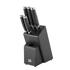 Leo Graphite 6pc Knife Block Set with Sharpener