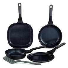 Leo Stone+ 5-piece Specialty Pan Set with Slotted Turner