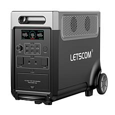 Letscom 3800Wh Power Station with Handle, Light and Wheels