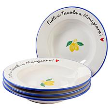 Lidia Bastianich 4-pack Pasta Bowls with Signature Phrase