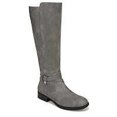 gray calf high boots