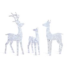 Lighted Christmas 3-pk Outdoor Reindeer with 240 White LED Lights 