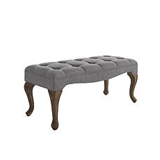 Linon Home Beth Cabriolet Washed Linen Bench