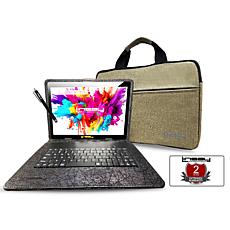 LINSAY 10.1" IPS 256GB Octa-Core Tablet w/Keyboard, Briefcase & Stylus