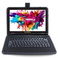 LINSAY® 10.1" Octa Core 128GB Android 15 Tablet Bundle with Keyboard