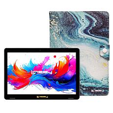LINSAY 10.1" Octa Core 256GB Tablet with Marbled Case