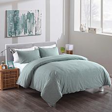 Lotus Home Messy Bed Washed Cotton Duvet Cover and Sham Set - King