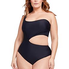 LYSA Love Your Size Always One Shoulder w/ Chain Strap Cutouts - Solid