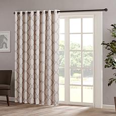 Madison Park Saratoga Fretwork Patio Curtain-Beige-100"x84"