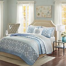 Madison Park - Sybil Complete Reversible Coverlet and  Sheet - King