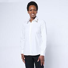 Mark & James by Badgley Mischka Rhinestone Collar Shirt