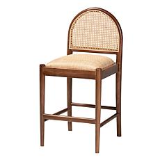 Maryland Rustic Acacia Wood & Rattan Counter Stool
