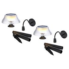 Maxsa Solar Powered LED Scallop Lamps - Set of 2