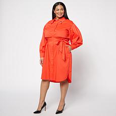 Megan Renee Grommet Button Down Poplin Dress