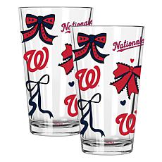 Memory Company 2-pack MLB 16oz Bow Pint Glasses, Washington Nationals
