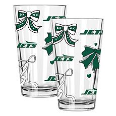 Memory Company 2pk 16oz Bow Pint Glass Jets