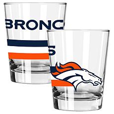 Memory Company Big Stripes Denver Broncos 2pk 15oz Dbl Old Fashion