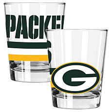 Memory Company Big Stripes Green Bay Packers 2pk 15oz Dbl Old Fashion