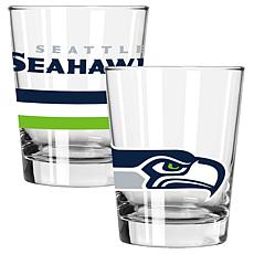 Memory Company Big Stripes Seattle Seahawks 2pk 15oz Dbl Old Fashion