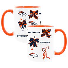 Memory Company Broncos 2pk 15oz Bow Coffee Mug