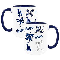 Memory Company Dodgers 2pk 15oz Bow Coffee Mug