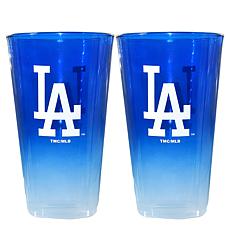 Memory Company MLB Dodgers 16oz Ombre Pint Glass - 2-Pack