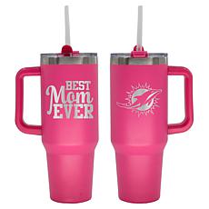 Memory Company NFL  40oz Best Mom Ever Pink Tumbler Dolphins