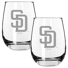 Memory Company Padres 2PK 15oz Wine Glass