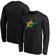 Men's Fanatics Black Dallas Stars Team Pride Logo Long Sleeve T-Shirt