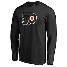 Men's Fanatics Black Philadelphia Flyers Splatter Logo Long Sleeve ...